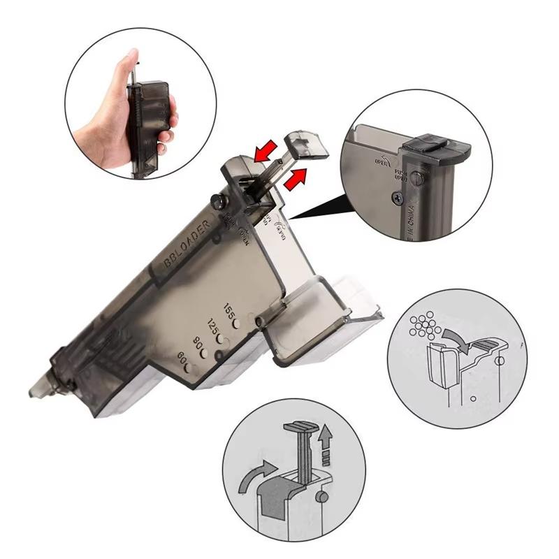 BB Speed Loader Compact Lightweight 6mm Plastic BB Loader for Outdoor Hunting War Game CS Entry Training
