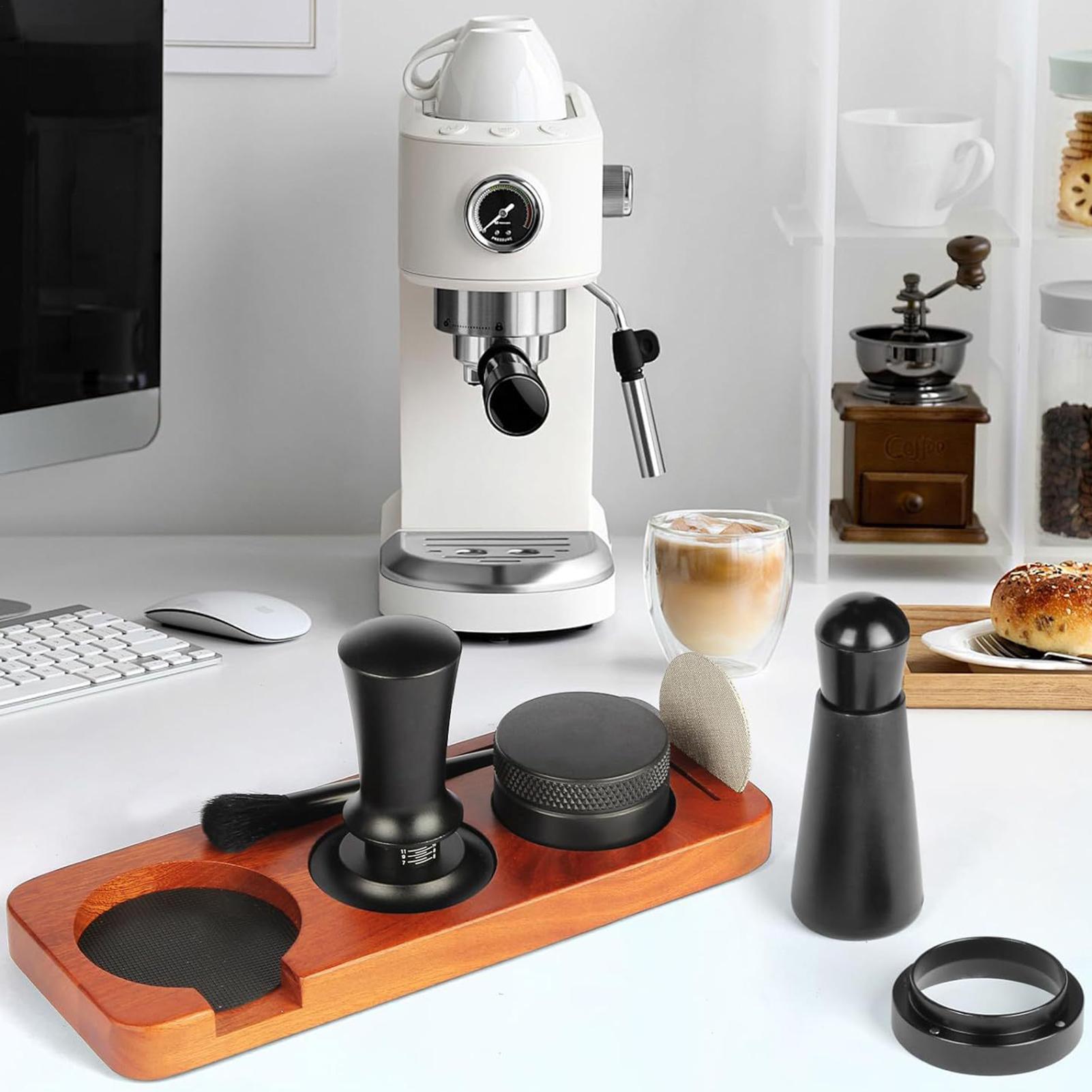 

7Pcs Coffee Utensil Stainless Steel Powder Press Hammer Loose Powder Needle Powder Ring Practical Professional Coffee Tools CN