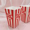 12pcs DIY Gifts Paper Popcorn Striped Bags Folding Snack Containers Popcorn Paper Boxes  Carnivals