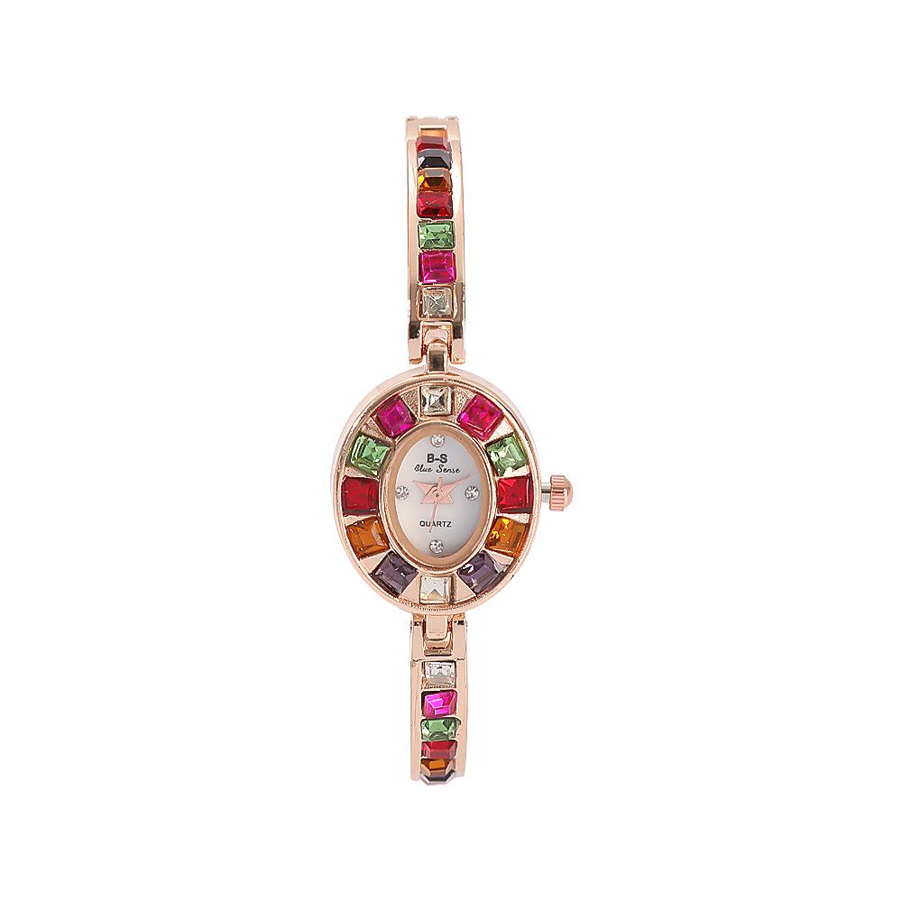 Elegant Petite Ladies' Wristwatch with Inlaid Gemstones