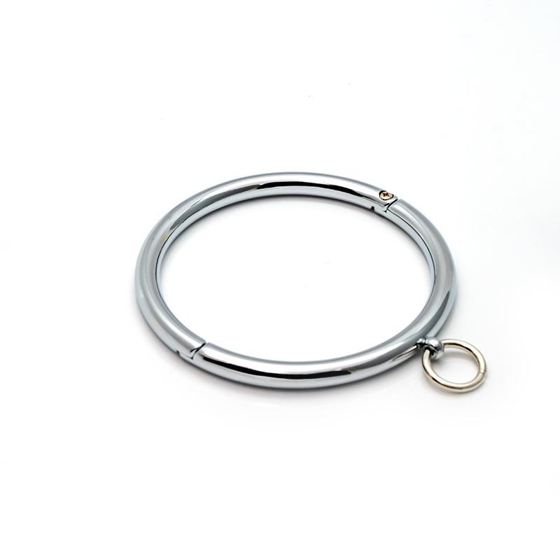 New Metal Male Female Lockable Neck Collar Hex Wrench Restraint Bondage Locking Choker O-Rings Chain SM Couple Game Adult Toys18