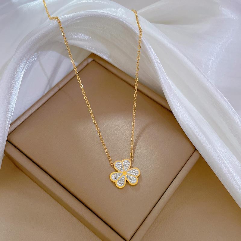 Real Gold Cold Necklace In The E-Commerce Good Goods Furnace, Women'S Collarbone Chain With Jewelry