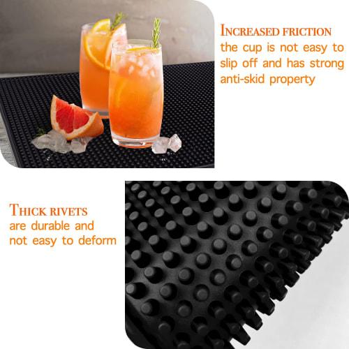 EXCO Coasters, High-Quality Silicone and Ceramic Coasters, Heat-Resistant, Non-Slip, Tea Trays, Multiple Styles to Choose from (Black Rectangle)