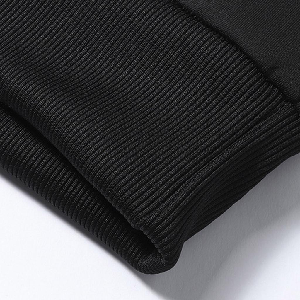 Herr Enfärgad Rund Hals Lammull Kostym Casual Sport Plus Sammet Förtjockad Långärmad Kostym