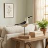 Modern Rustic Wooden Bird Figurine Handcrafted Decorative Sea Bird Statue Creative Bird Sculpture Indoor Decoration