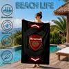 Arsenal Football Club Crest Printed Microfiber Beach Towel, Soft And Absorbent, Quick-Dry, Ideal for Summer Travel, Beach Essential, Swimming Pool