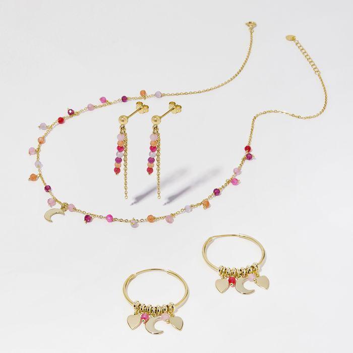 Collier - LUXENTER - Aiel - Argent 925 - Or Jaune 18K - Cristal Multicolore