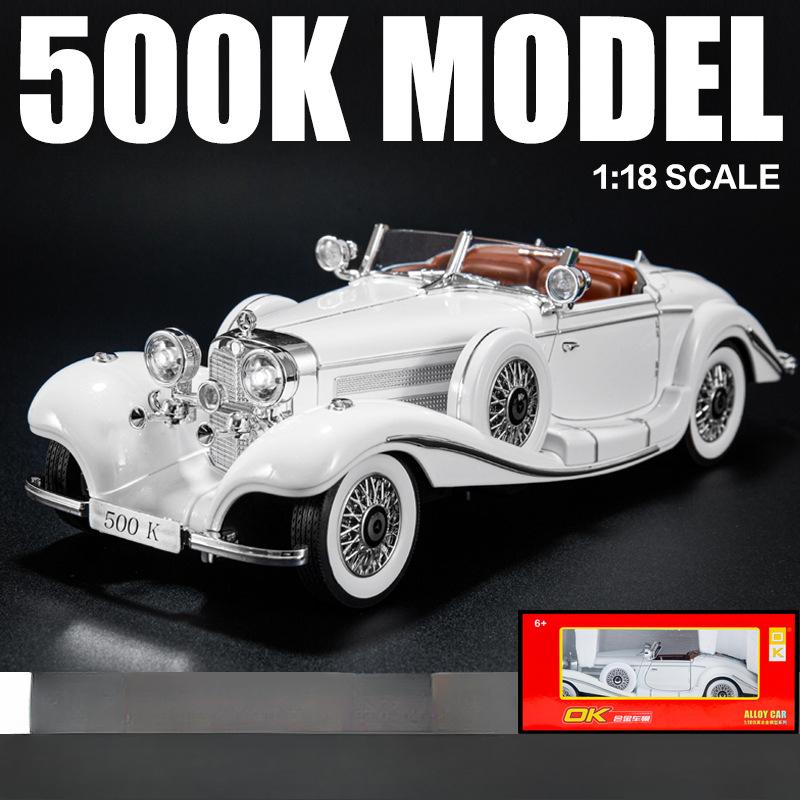 

1:18 1936 Benz 500K Сплав Класична Модель Автомобіля Металевий Литий Ретро Транспортні Засоби Модель Автомобіля Симуляція Звуку та Світла Дитяча Іграшка Подарунок