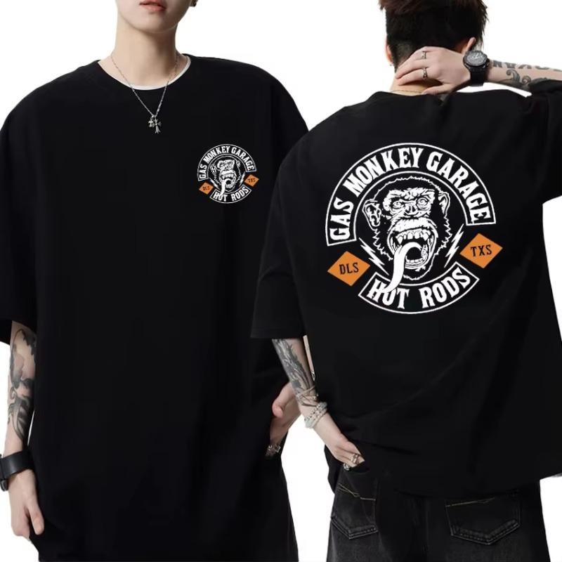 

Amazing Vintage Print T Shirts 2025 Men Women Gas Monkeys Garage Hot Rods Logo Graphic Short Sleeve T-shirt Unisex Cotton Tops 4XL