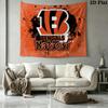 Cincinnati Bengals Logo Wall Tapestry Aesthetic Wall Hanging Printed Fabric Blanket Decorative Tapestries for Bedroom Living Room Home Decor