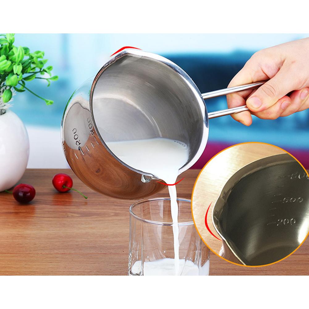 800ml Milk Warmer Pot With Dual Pour Spouts Stainless Steel Small Sauce Pan For Chocolate Cheese Melting
