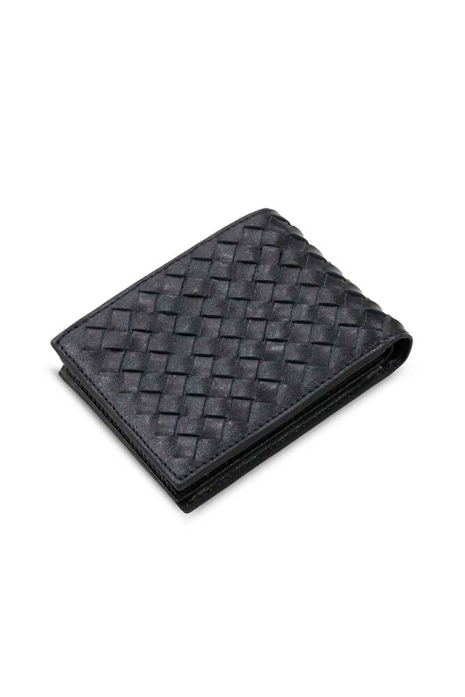 

Guard Knit Patterned Black Leather Men s Wallet