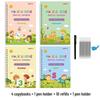 Children's English Calligraphy Practice Book with Disappearing Ink Pen - Groove Tracing and Handwriting Training