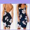 Hochwertiges florales Sommer-Modekleid für Damen Sexy rückenfreies Bodycon-Slipkleid