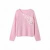 Women's French Sequin V-Neck Knit Sweater - Soft, Fluffy, Versatile