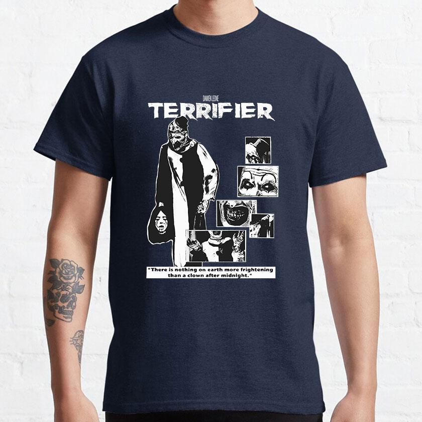 The Clown Art horror movie terrifier 2 slasher film scary halloween scream film killer clown 100 cotton printed t shirt for Unisex