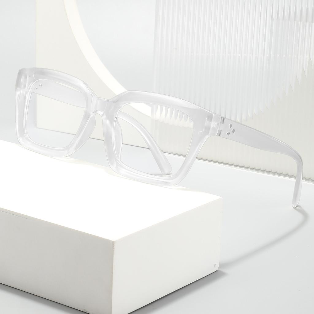 New Square Anti Blue Light Flat Mirror, Plain Colored, Rice Nail Street Photography, Simple Eyeglass Frame, Business Eyeglass Frame