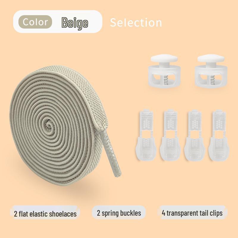 Universal No-Tie Elastic Shoelaces for Men, Women, and Kids - Flat Design with Secure Buckle System
