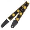 Fashion Guitar Strap Sun Flower Pattern Genuine Leather Ends with for Acoustic Electric Guitar Bass