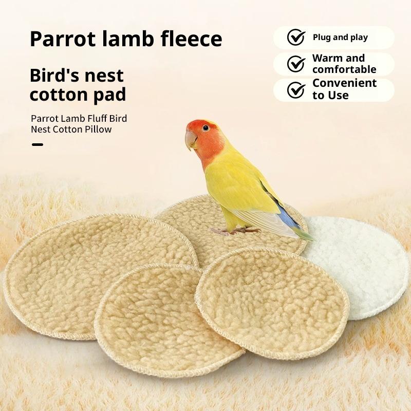 Autumn Winter Lamb Wool Warm Bird Nest Cotton Pad Small Animal Bird Round Sleeping Bed Sleeping Tool Parrot Cage Accessories