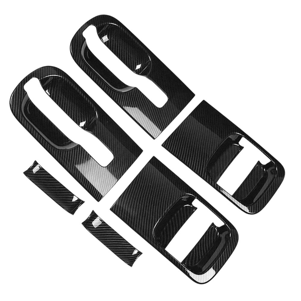 6 Piece Carbon Fiber Style Door Handle Bowl Cover Kit for Hyundai Grand Starex H1 2019 ABS Trim Upgrade Exterior Protection