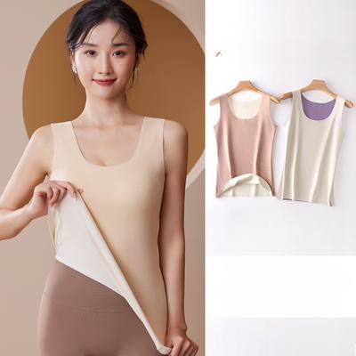 Autumn and Winter German Velvet Seamless Thermal Vest for Women Double-sided Velvet Thermal Underwear Thin Slim Fit Base Vest