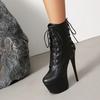 Women's high-heeled short boots sexy European and American style waterproof table thin heel large size Roman short boots