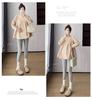 Maternity Korean Style Two-Piece: Color-Reducing, Age-Reducing Baby Doll Shirt & Long-Sleeved Sweatshirt - Plus Size, Slimming, Cover Belly.