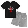 Kids Fashion Summer CR7 Sports Suits 3-14 Years Boys Girls 2pcs Casual Short Sleeve T-shirts+Pants Sets Children Idol Clothes