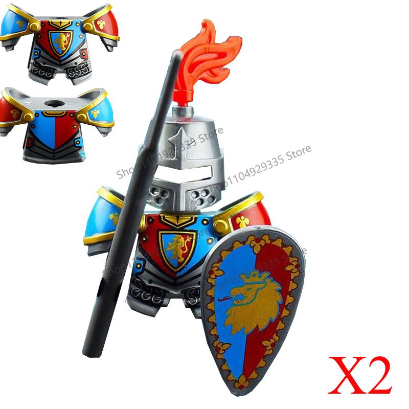 Medieval Military Soldiers Figures MOC Building Blocks Castle Black Eagle Wolf Octopus Griffin Ancient Knight Waffen Bricks Toys