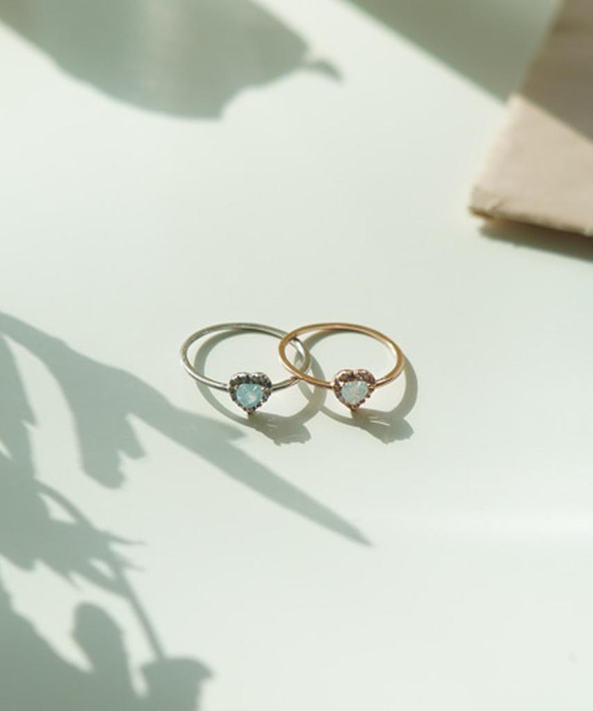 Alleun Silver 925 Layered Cubic Heart Ring