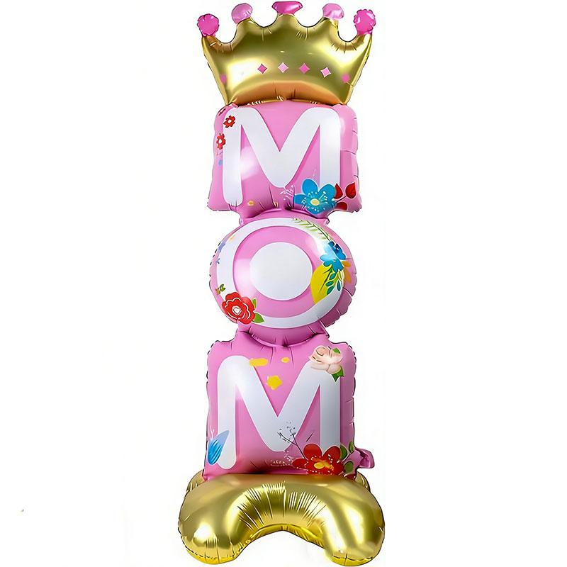 

1pcs, Mother s Day Aluminum Foil Balloon, Standups MOM Balloon, Mother s Day Room Cloth Yard Atmosphere Decoration Balloon MOM Balloon