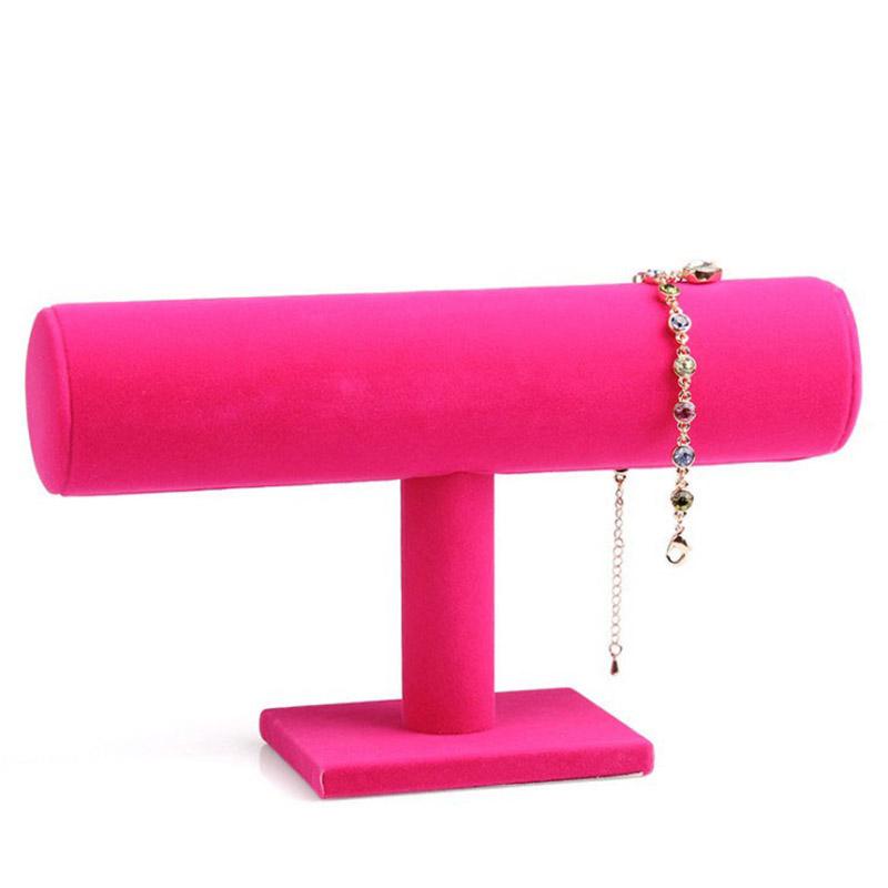 

Jewelry Chain Hairband Watch Necklace Watch Bracelet Display Stand Rack Holder T-bar Bracelet Display Stand Holder Watch Display рожевий червоний колір