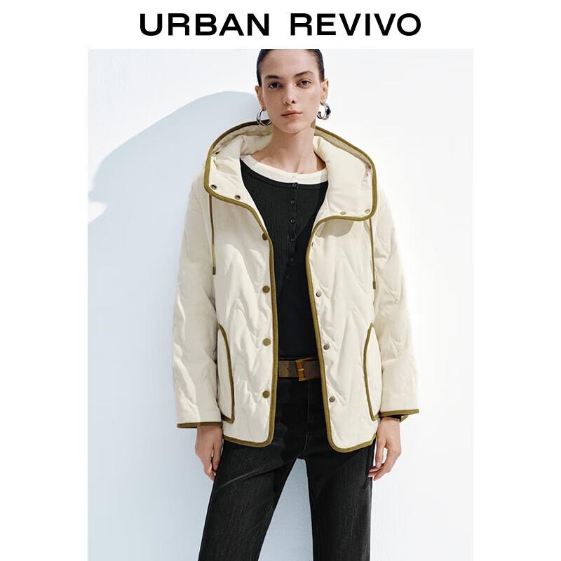 

Женская стеганая куртка пуховик с капюшоном и кулиской L