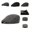 Beret Checkered Duckbill Retro Hat Vintage Men Woollen Cap Accessory Gift Adult