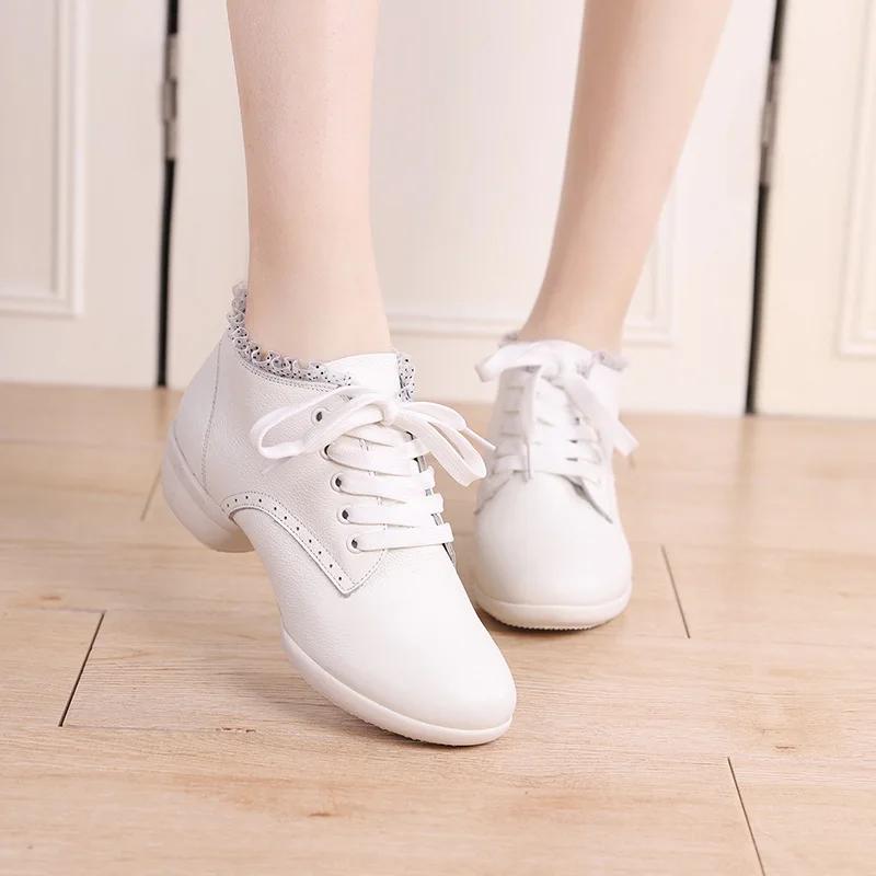 High Quality Women Genuine Leather Boots Woman Shoes Soft Girls Ballroom Modern Dancing Shoes Ladies Dance Boots Sneakers