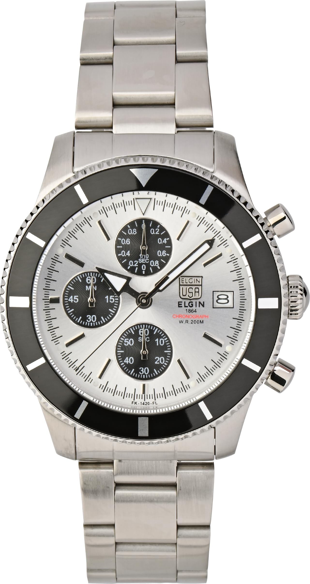 

ELGIN Elgin Chronograph Watch Silver Diver s FK1420S-S Men s
