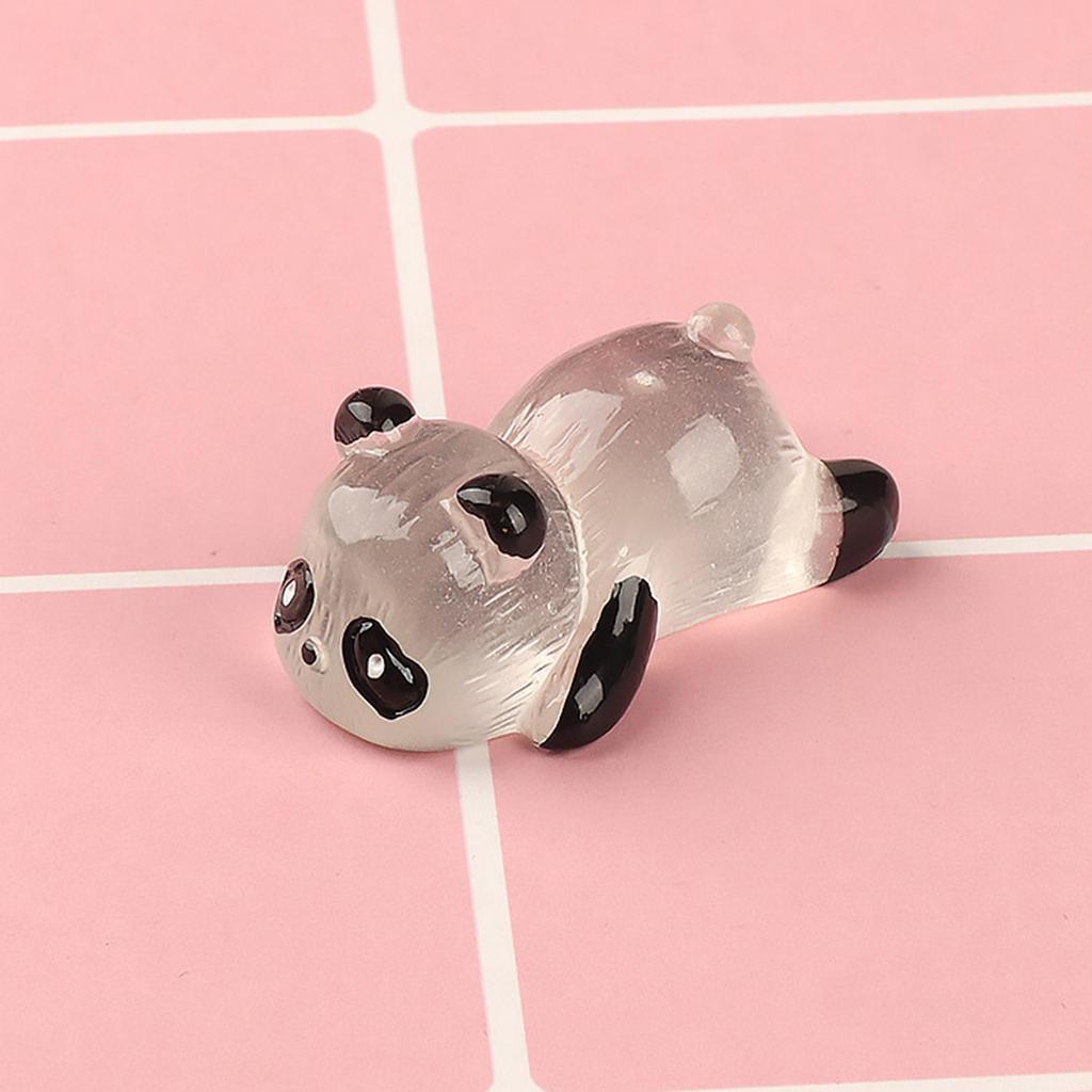 5Pcs Cute Luminous Panda 3D Resin Crafts Glow in Dark Pandas Statue Micro Landscape Figures Decorative DIY Home Ornament