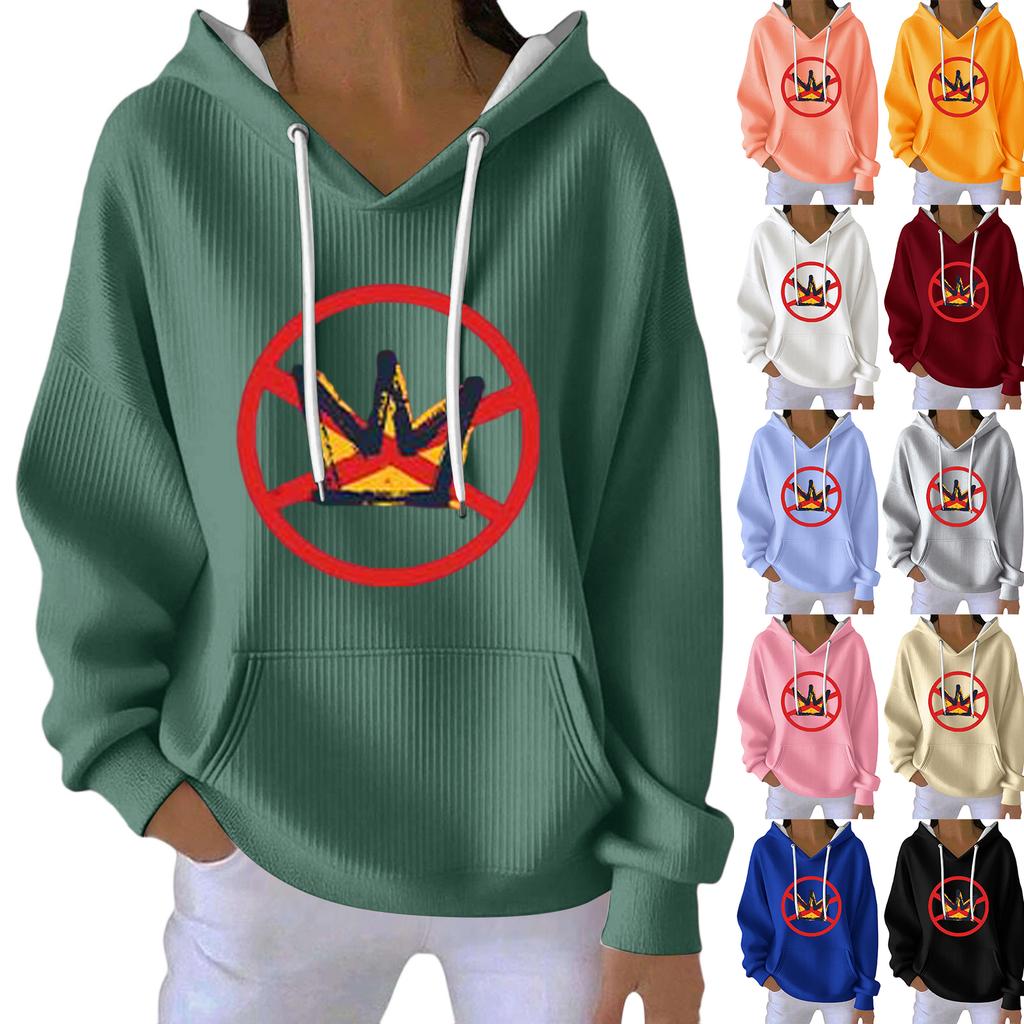 Women's Fashion Casual Long Sleeve Loose Printed Pullover Sports Long Sleeve Sweatshirt