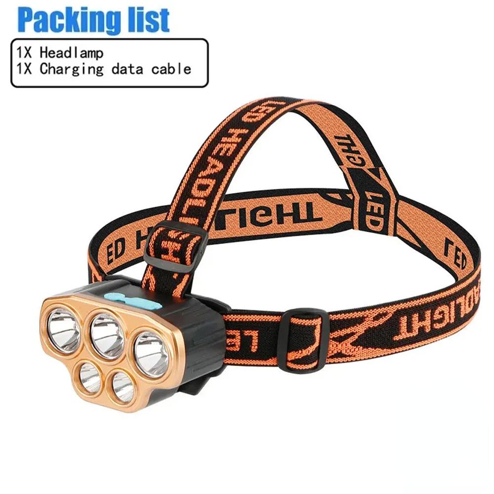 

8*XPG LED Strong Light Headlamp Built-in 800mAh Battery USB Rechargeable Head Flashlight Outdoor Camping Fishing Head Light