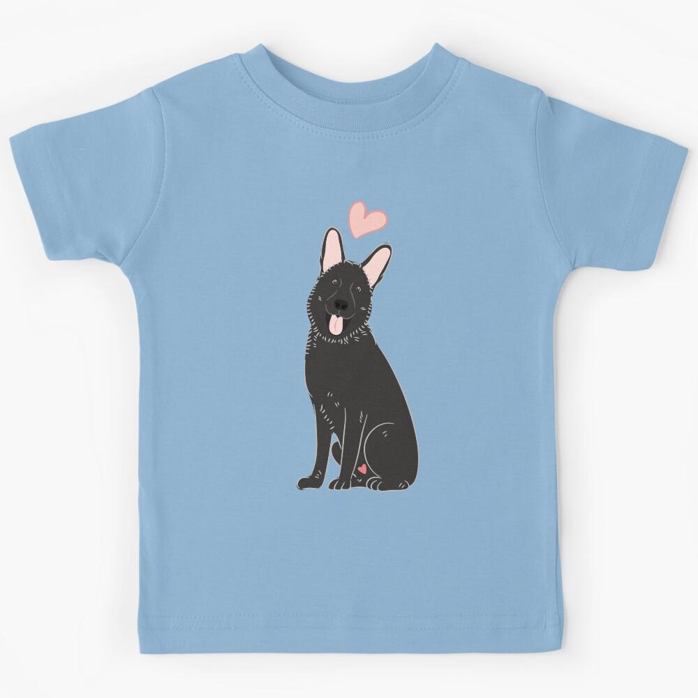 LOVE Black German Shepherd Kids T-Shirt 100