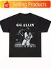 UnisexS GG Allin Terror i Amerika Trendig Rock Grafisk T-shirt Extrem Rebellisk Ikon Kedja Design Skjorta Tung Metall Musik Fa