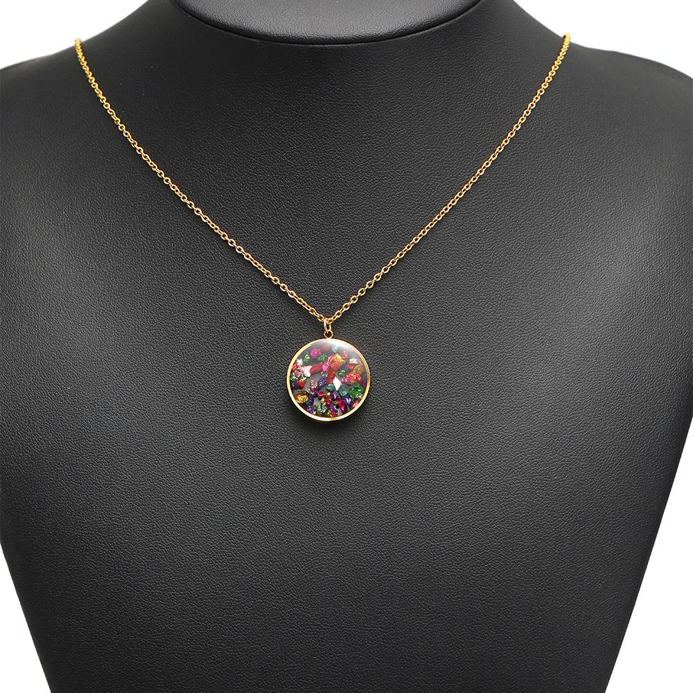 4Pcs Stainless Steel 20mm Round Transparent Glass Enamel Flower Charms for DIY Jewelry Necklace Pendant Bracelet Earrings Making