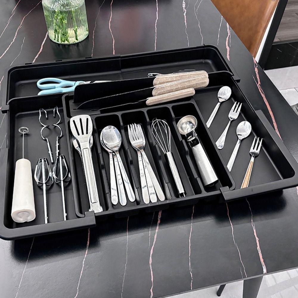 Scalable Kitchen Drawer Organizer Movable Partition Expandable Utensil Tray  Home