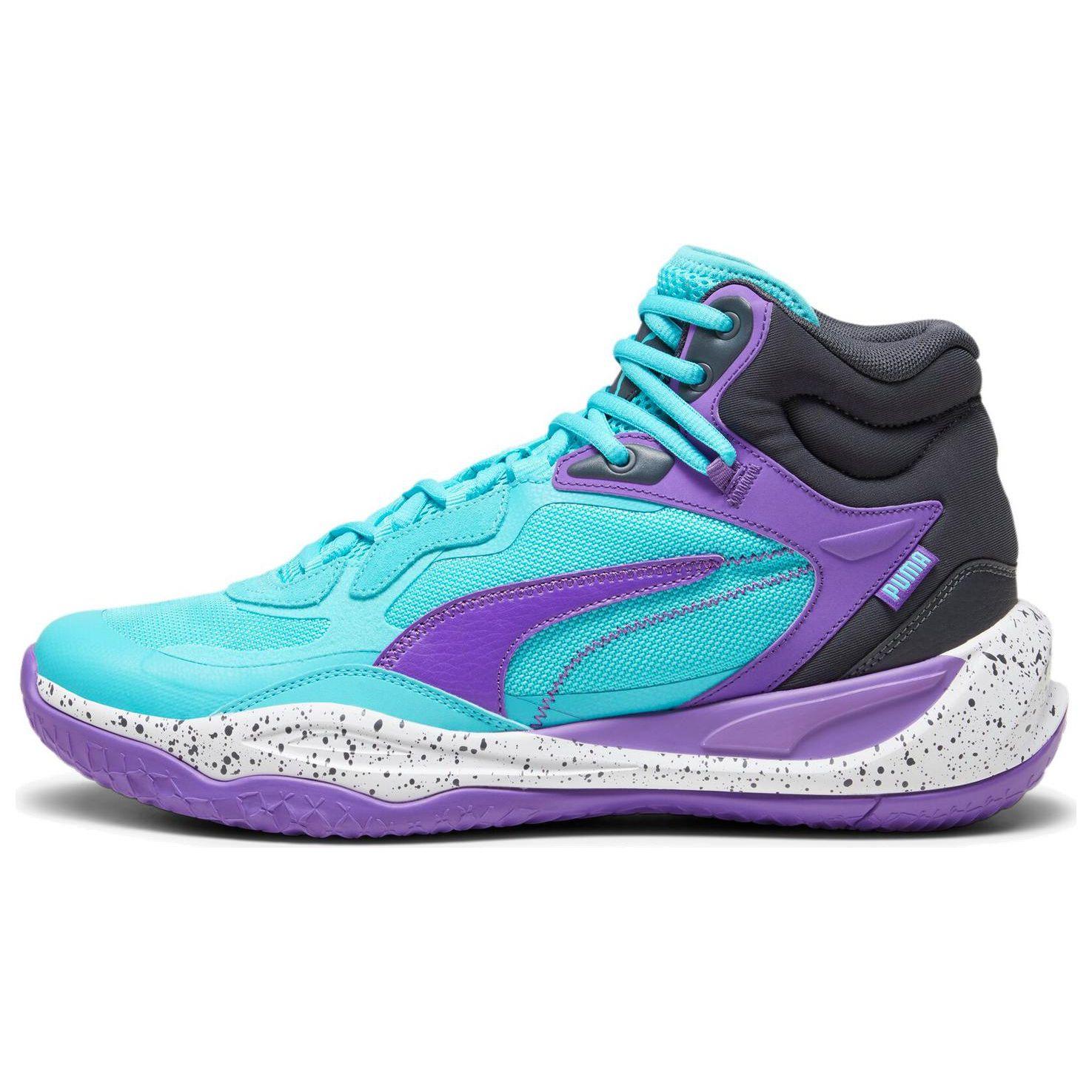 Puma Playmaker Pro Mid Unisex Purple Glimmer Bright Aqua 377902-09 EU 40.5