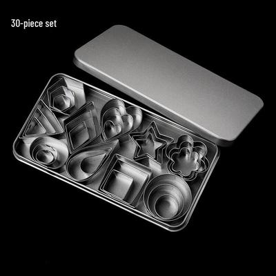 Qun Rong 30-Piece Stainless Steel Cookie & Fondant Mold Set