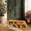 We Love Gays Pride Text Doormat, Colorful Heart Non-Slip Entryway Rug, Durable Washable Floor Mat for Home and Patio Decor