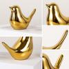 Golden Blessing Birds Figurine for Home Decor | Living Room, Bedroom, Office Desk, Cabinets - (Pack of 2, Golden)