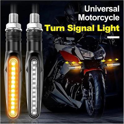 1 Paar Motorrad-Blinker, fließende LED-Blinker, Bremslicht, Tagfahrlicht, hinten, vorne, 12 V, für Motorrad, Roller