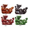 Träsnideri Kinesisk Drakfigur Fengshui-dekoration 10 cm Lång Souvenir Vårfest för Skrivbordsdekor Livs levande